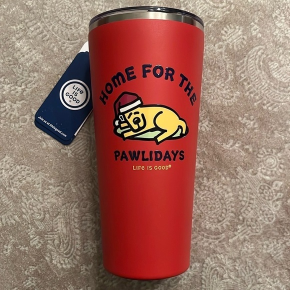 Brand New Life is Good Home for the Pawildays Red Christmas Tumbler Dog Thermos - Picture 2 of 14